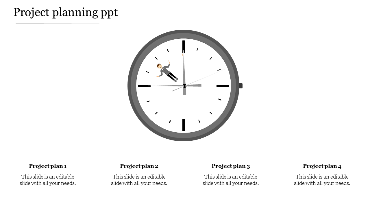 Free - Project Planning Clock Diagram PPT Template and Google Slide